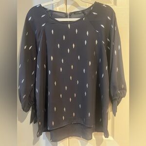 Papermoon Charcoal Grey Blouse with Metallic Foil Details